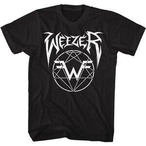 Weezer Metal Band Logo Classic Rock Style Black Adult T-Shirt 90